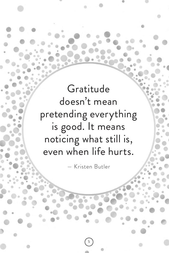 Gratitude isn't pretending — page from the 3 Minute Gratitude Journal
